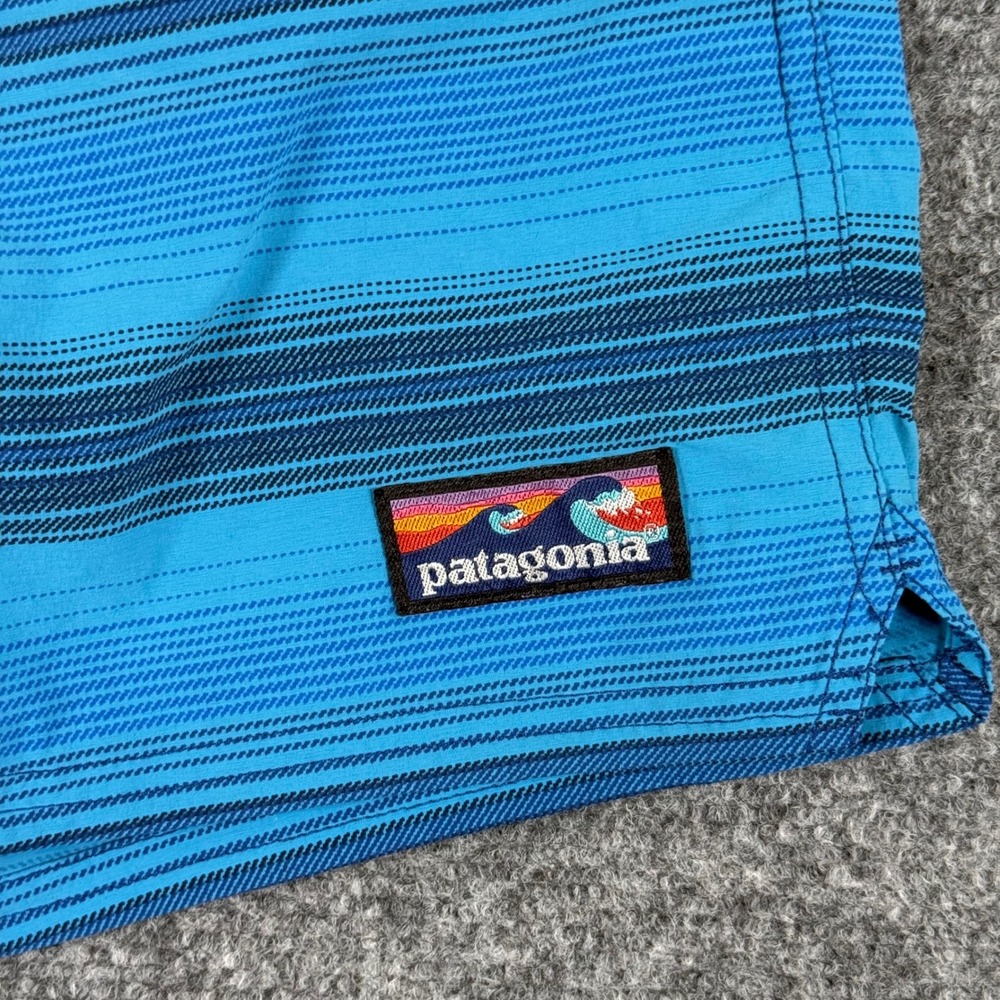 Patagonia ROBB Mens Swim Trunks Blue Striped Drawstring Swim Shorts‎ Size S - Picture 2 of 11